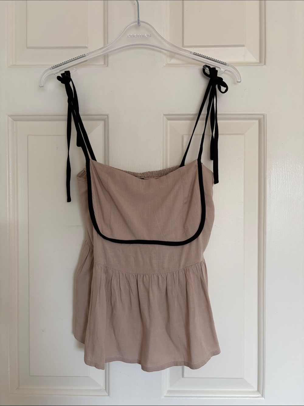NWT ICÔNE by Simons Tie Strap Peplum Cami Top | Women's Small